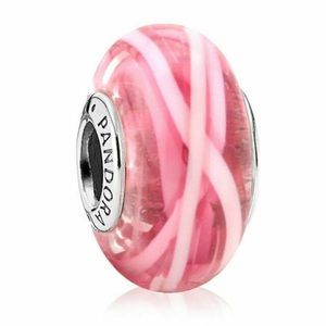 Pandora Murano Glass Charm- Pink Ribbon of Hope